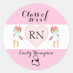 Sticker Rond Infirmières Mignonnes
