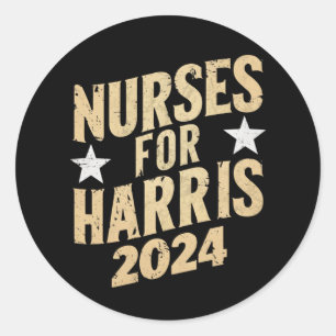 Sticker Rond Infirmières Pour Harris 2024 USA