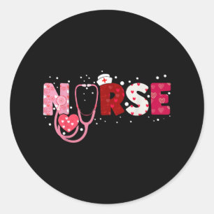 Sticker Rond Infirmières Valentines Coeurs Jour Stethoscope Gif