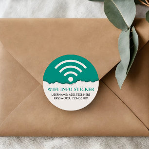 Sticker Rond Informations d'accès WiFi / Internet personnalisée