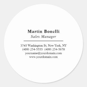 Sticker Rond Informations de nom propres classiques professionn