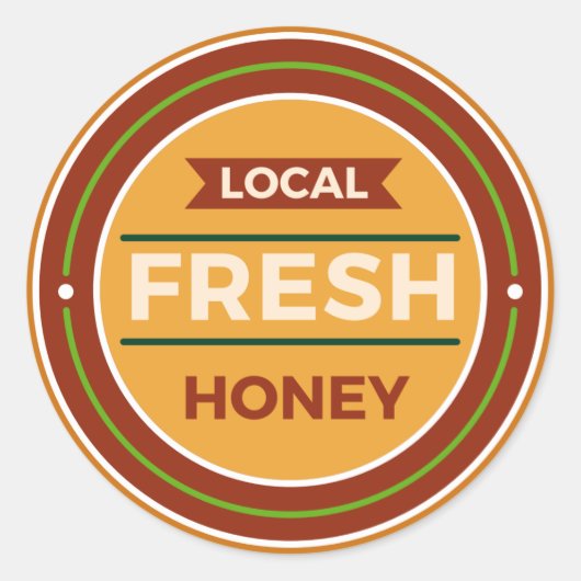 Sticker Rond Informations locales sur le miel frais (Devant)