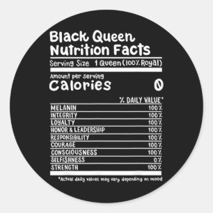 Sticker Rond Informations nutritionnelles de Black Queen Mélani