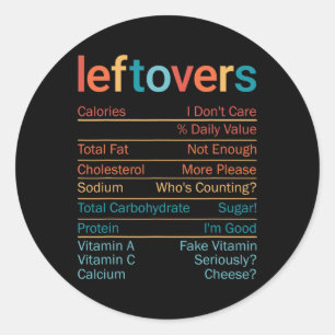 Sticker Rond Informations nutritionnelles de restes de repas dr