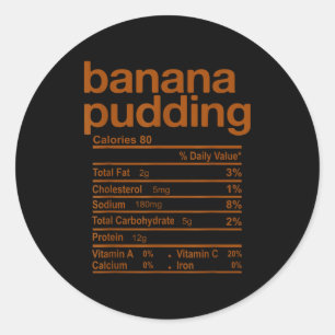 Sticker Rond Informations nutritionnelles du pudding à la banan