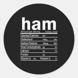 Sticker Rond Informations nutritionnelles sur le jambon Funny T