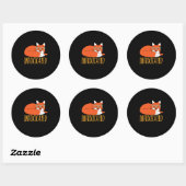 Sticker Rond Infoxicated Funny Fox Pun Party Drunk and Wask (Feuille)