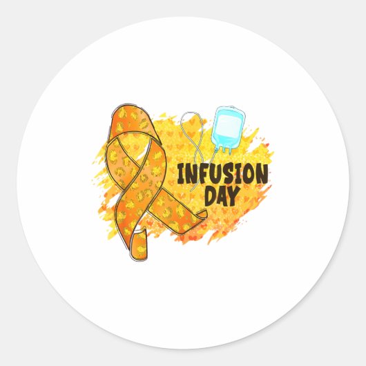 Sticker Rond Infusion Day Multiple Sclerosis Awareness Orange R (Devant)