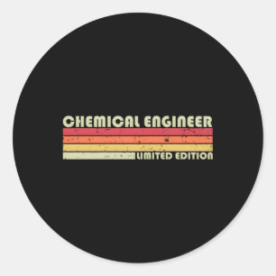 Sticker Rond Ingénieur chimique Titre du travail Travailleur pr