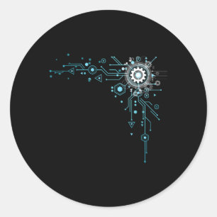 Sticker Rond Ingénieur de circuit informatique Ordinateur Nerd