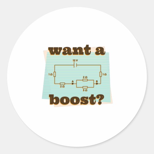 Sticker Rond Ingénieur de circuits électriques (Devant)