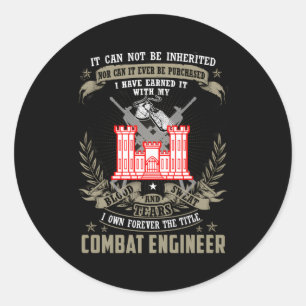 Sticker Rond Ingénieur De Combat Il Ne Peut Pas Être Hérité Ou