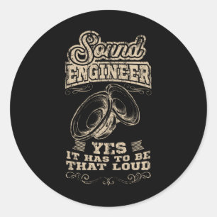 Sticker Rond INGÉNIEUR DU SON Ingénierie audio VINTAGE Son Gu
