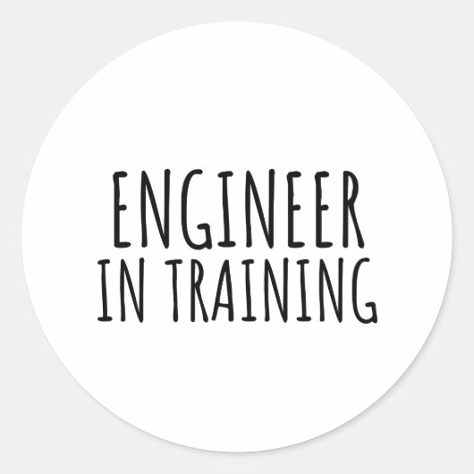 Sticker Rond Ingénieur en formation (Devant)