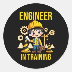 Sticker Rond Ingénieur En Formation Futur Ingénieur En Tenue De