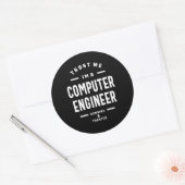 Sticker Rond Ingénieur informatique Travail Titre du travail Ca (Enveloppe)