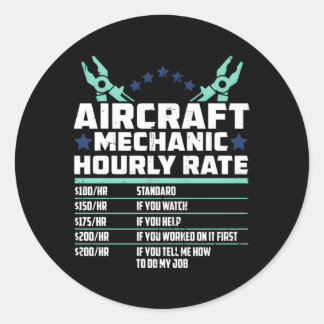 Sticker Rond Ingénieur mécanicien d'aéronef Technicien d'avion
