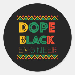 Sticker Rond Ingénieur noir de drogue Noir Histoire Mois 1