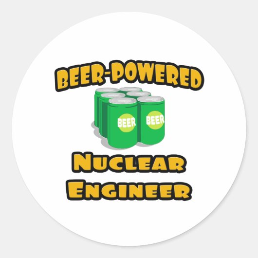Sticker Rond Ingénieur nucléaire à bière (Devant)