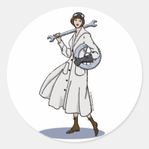 Sticker Rond Ingénieur Steampunk