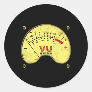 Sticker Rond Ingénieurs d'enregistrement audio Vu Meter