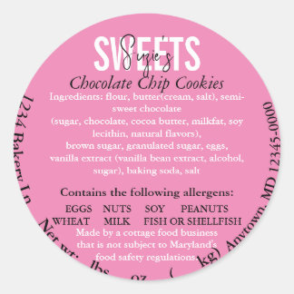 Sticker Rond Ingrédient de droit de chalet de l'État de MARYLAN