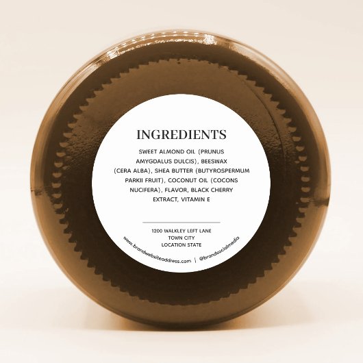 Sticker Rond Ingrédients