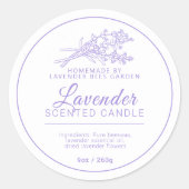 Sticker Rond Ingrédients de bougie parfumés à l'art botanique d (Devant)