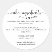 Sticker Rond Ingrédients de gâteau Emballage de boulangerie min (Devant)