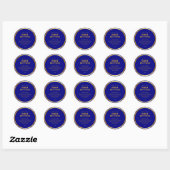 Sticker Rond Ingrédients de produit Spa moderne Blue Gold (Feuille)