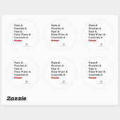 Sticker Rond Ingrédients Pasta Carbonara (Feuille)