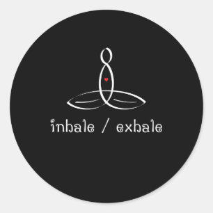Sticker Rond Inhale Exhale - Blanc style fantaisie