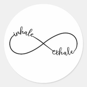 Sticker Rond Inhale, exhale, signe infini