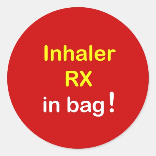 Sticker Rond INHALER dans le sac. (Devant)