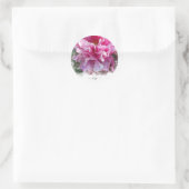 Sticker Rond *~* Initial - Peinture florale de paon rond AR1 (Sac)