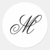 Sticker Rond Initiale de monogramme élégant (Devant)