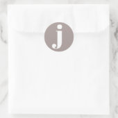 Sticker Rond Initiale monogramme minimaliste en Taupe Brown (Sac)