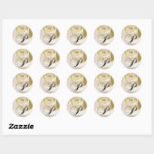 Sticker Rond Initiale rose nuptiale blanche P d'autocollant de (Feuille)