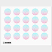 Sticker Rond Initiales 2 superposées modernes | Turquoise Rose (Feuille)