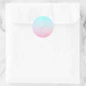 Sticker Rond Initiales 2 superposées modernes | Turquoise Rose (Sac)