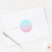 Sticker Rond Initiales 2 superposées modernes | Turquoise Rose (Enveloppe)