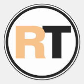Sticker Rond Initiales à deux tons (Devant)