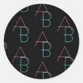 Sticker Rond Initiales carrelées modernes et élégantes éditable (Devant)