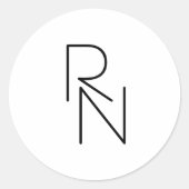Sticker Rond Initiales chevauchantes de style moderne (Devant)