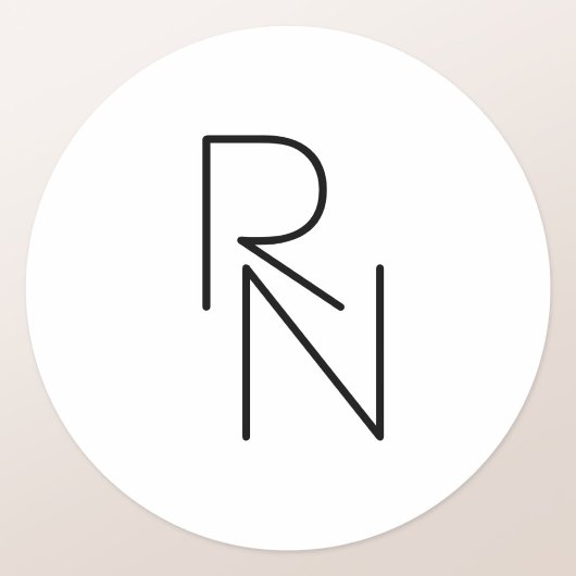 Sticker Rond Initiales chevauchantes de style moderne