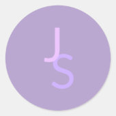 Sticker Rond Initiales chevauchantes modernes et monogrammées | (Devant)
