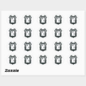 Sticker Rond Initiales d'amour gothique squelette (Feuille)