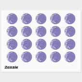 Sticker Rond Initiales de cercle feuillus violet (Feuille)