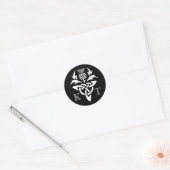 Sticker Rond Initiales de chardon celtique - Noir & Blanc (Enveloppe)