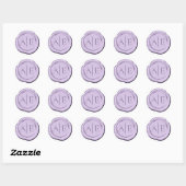 Sticker Rond Initiales de Mariage de cire Faux Lavande ID990 (Feuille)